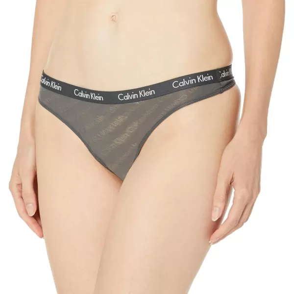 imageCalvin Klein Womens Carousel Logo Cotton Stretch Thong Panties 3 PackBlackAshford GreyFresh Taupe