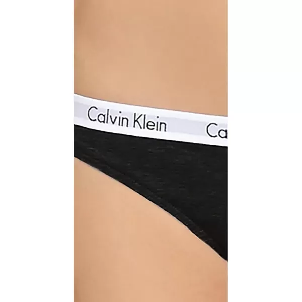 imageCalvin Klein Womens Carousel Logo Cotton Stretch Thong Panties 3 PackBlackBlackBlack