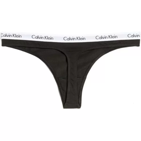 imageCalvin Klein Womens Carousel Logo Cotton Stretch Thong Panties 3 PackBlackBlackBlack