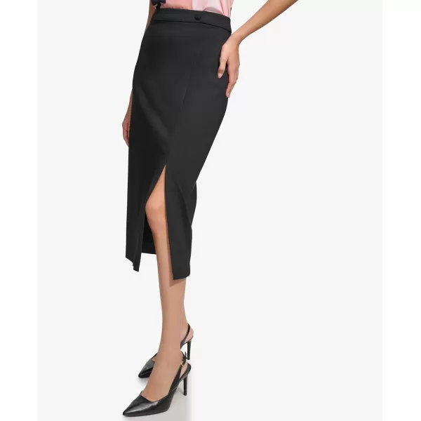 imageCalvin Klein Womens Classic Fit Straight Lux Suit Skirt Regular and Plus SizeBlack Midi