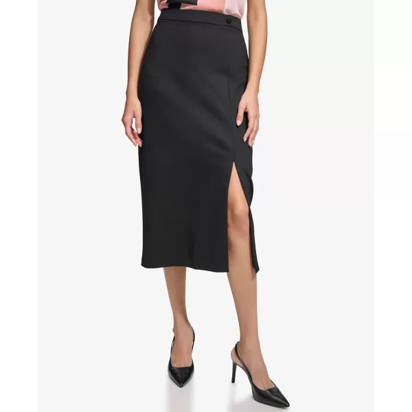 imageCalvin Klein Womens Classic Fit Straight Lux Suit Skirt Regular and Plus SizeBlack Midi