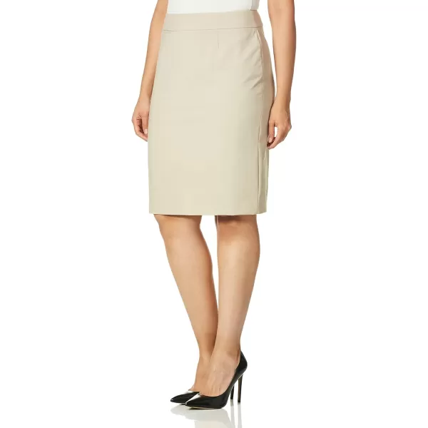 imageCalvin Klein Womens Classic Fit Straight Lux Suit Skirt Regular and Plus SizeKhaki