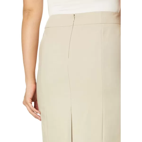 imageCalvin Klein Womens Classic Fit Straight Lux Suit Skirt Regular and Plus SizeKhaki