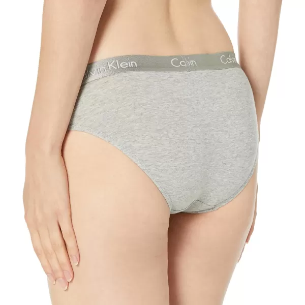 imageCalvin Klein Womens Motive Cotton Multipack Bikini PantyBlackClassic WhiteGrey Heather