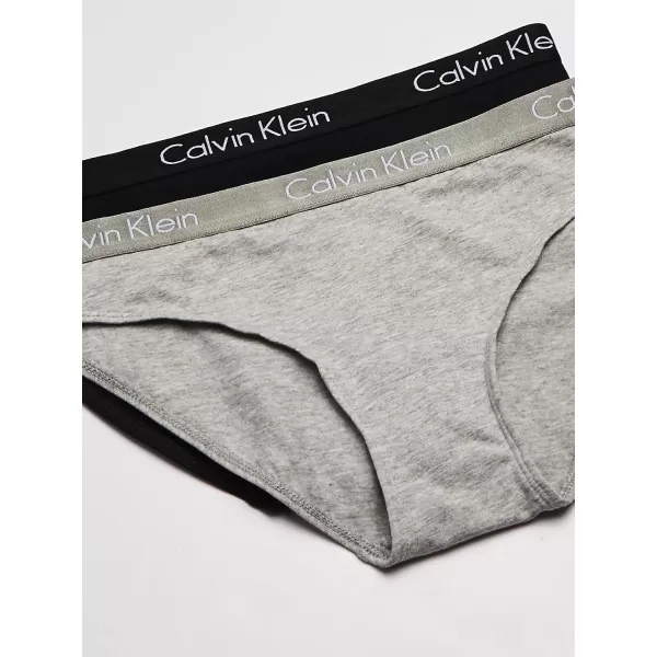 imageCalvin Klein Womens Motive Cotton Multipack Bikini PantyBlackGray Heather