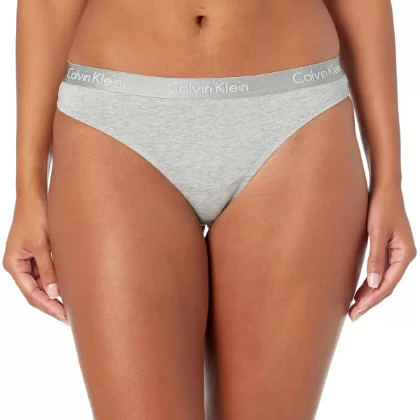 imageCalvin Klein Womens Motive Cotton Multipack Thong PantyBlackGrey HeatherObsess