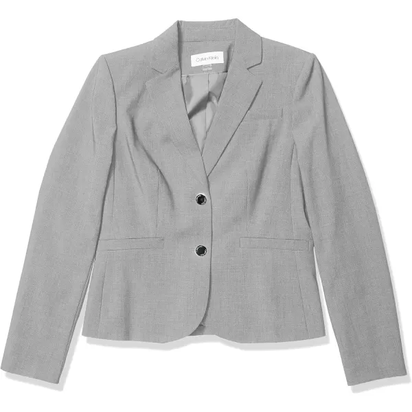 imageCalvin Klein Womens Two Button Lux Blazer Petite Standard ampamp PlusTin