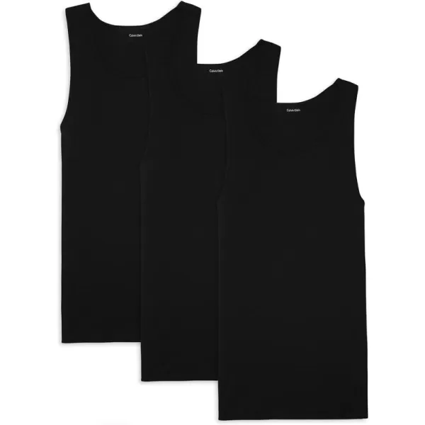 imageCalvin Klein Mens Cotton Classics 3Pack TanksBlacknm9070001Black