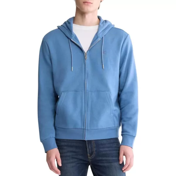 imageCalvin Klein Mens Relaxed Fit Archive Logo Fleece Full Zip HoodieBlue Horizon