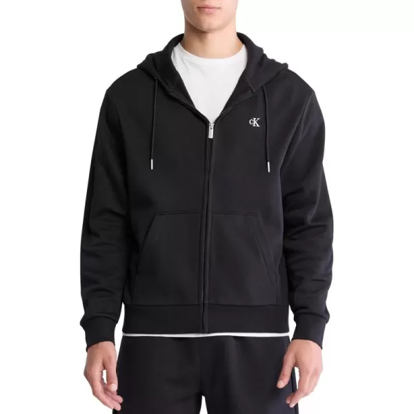 imageCalvin Klein Mens Relaxed Fit Archive Logo Fleece Full Zip HoodieClassic Black