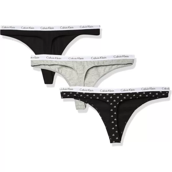 imageCalvin Klein Womens Carousel Logo Cotton Stretch Thong Panties 3 PackAll Mini Ck