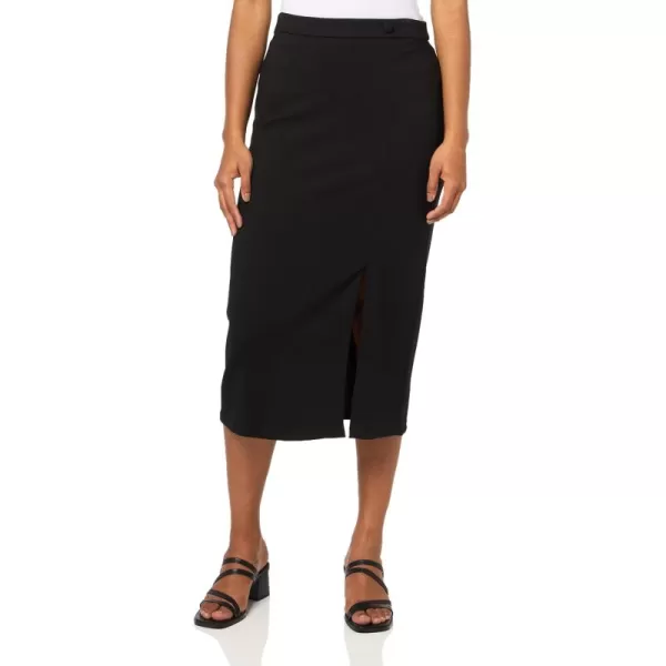 imageCalvin Klein Womens Classic Fit Straight Lux Suit Skirt Regular and Plus SizeBlack Midi