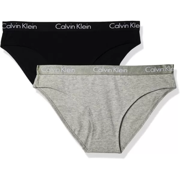 imageCalvin Klein Womens Motive Cotton Multipack Bikini PantyBlackGray Heather