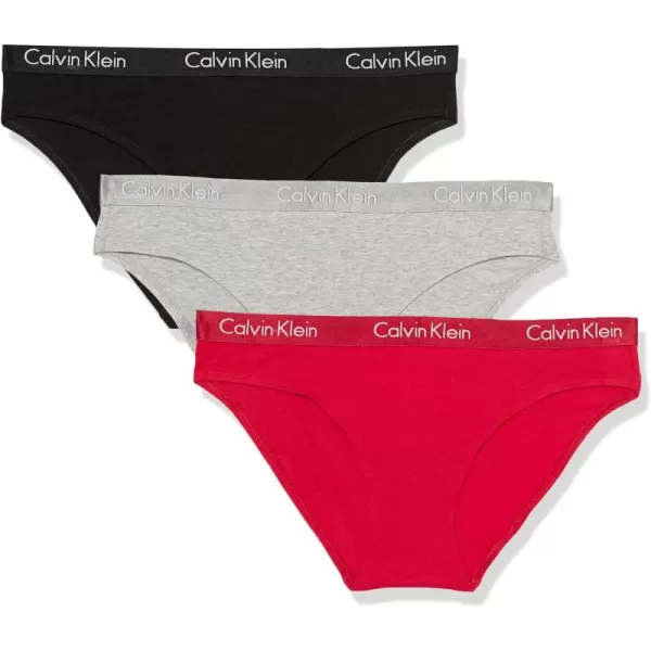 imageCalvin Klein Womens Motive Cotton Multipack Bikini PantyBlackGrey HeatherObsess