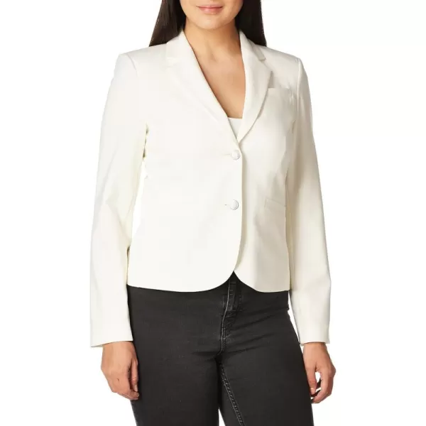 imageCalvin Klein Womens Two Button Lux Blazer Petite Standard ampamp PlusCream