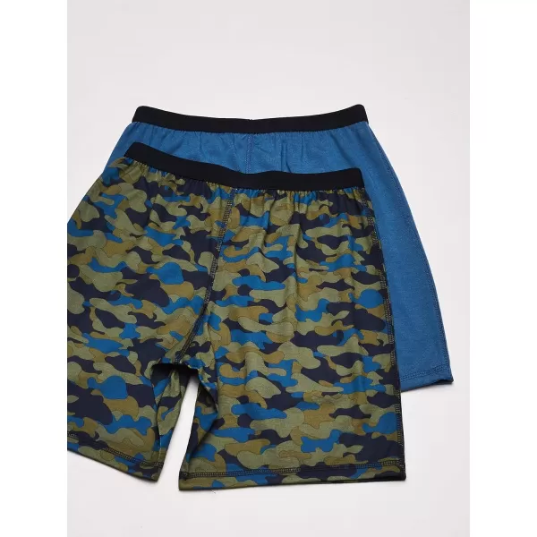 imageCalvin Klein Boys Lounge Pajama Shorts 2 PackGreenDark Blue