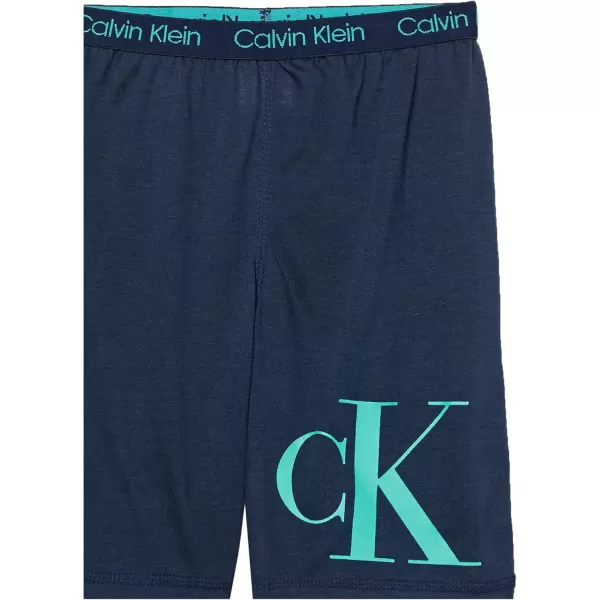 imageCalvin Klein Boys Lounge Pajama Shorts 2 PackSurf BoardBlack Iris Blue