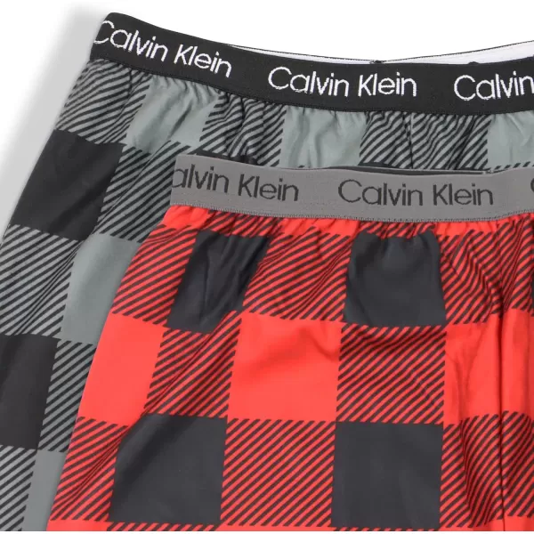 imageCalvin Klein Boys Sleepwear Super Soft Brushed Micro Pajama Pants 2 PackRedbuffBlkbuff