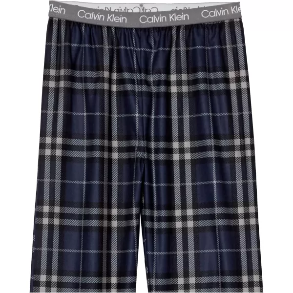 imageCalvin Klein Boys Super Soft Brushed Micro Pajama Sleep PantScotch Plaid Navy