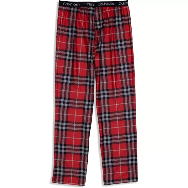 imageCalvin Klein Boys Super Soft Brushed Micro Pajama Sleep PantScotch Plaid Red