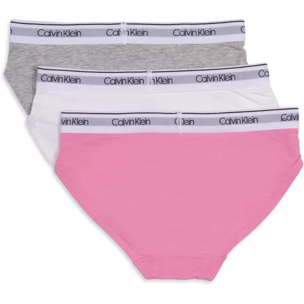 imageCalvin Klein Girls Modern Cotton Bikini Multipack3 Pack  Sachet Pink  Classic White  Heather Grey