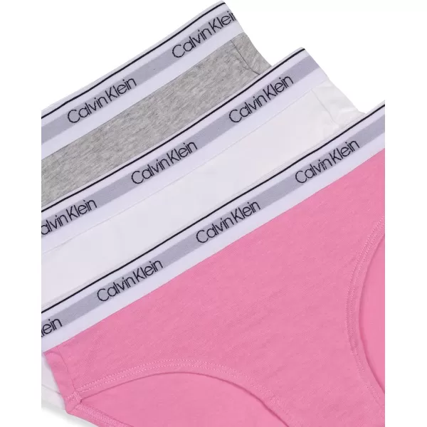 imageCalvin Klein Girls Modern Cotton Bikini Multipack3 Pack  Sachet Pink  Classic White  Heather Grey