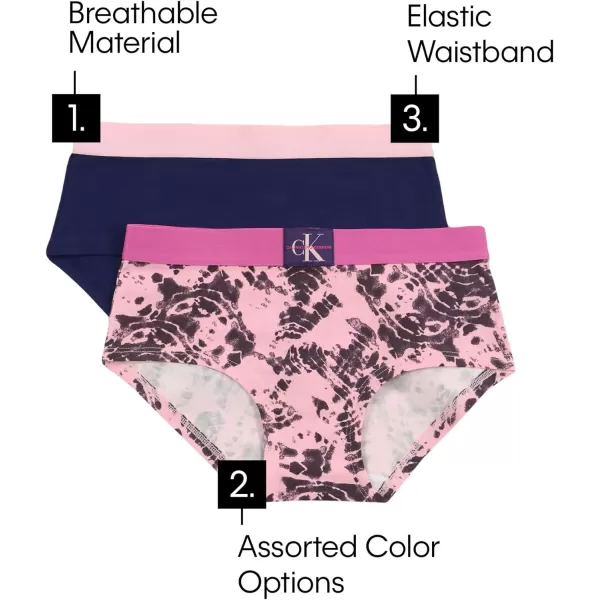 imageCalvin Klein Girls Modern Cotton Bikini Multipack3 Pack  Sachet Pink  Classic White  Heather Grey