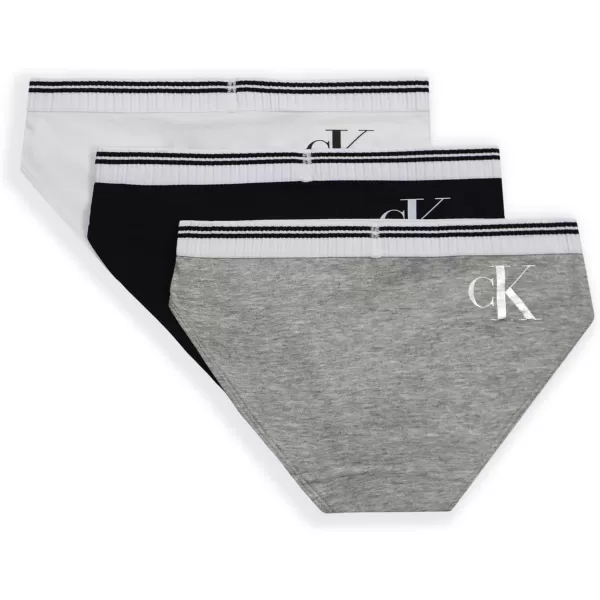 imageCalvin Klein Girls Modern Cotton Bikini Multipack3 Pack WhiteBlackHeathergrey