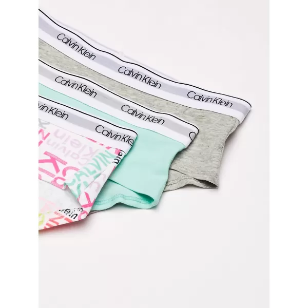 imageCalvin Klein Girls Modern Cotton Hipster Underwear Multipack3 Pack  Heather GreyTealSignature White