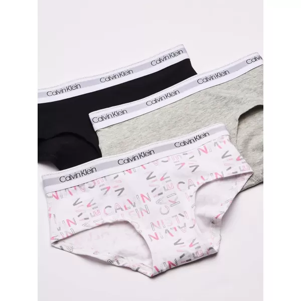 imageCalvin Klein Girls Modern Cotton Hipster Underwear MultipackHeatherBlack