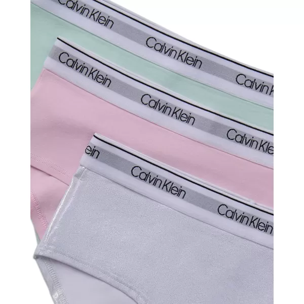 imageCalvin Klein Girls Modern Cotton Hipster Underwear MultipackIrridedescentPink LadyGlacier