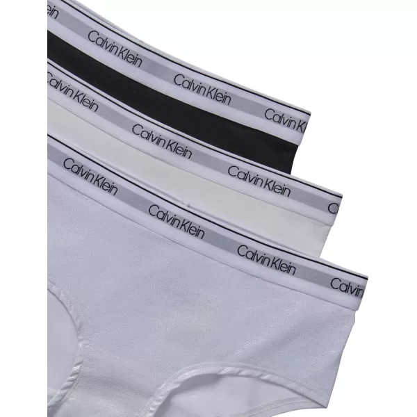 imageCalvin Klein Girls Modern Cotton Hipster Underwear MultipackIrridedescentWhiteBlack