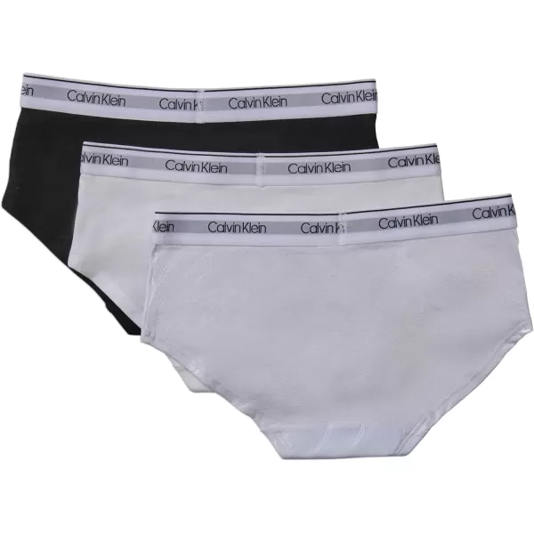 imageCalvin Klein Girls Modern Cotton Hipster Underwear MultipackIrridedescentWhiteBlack