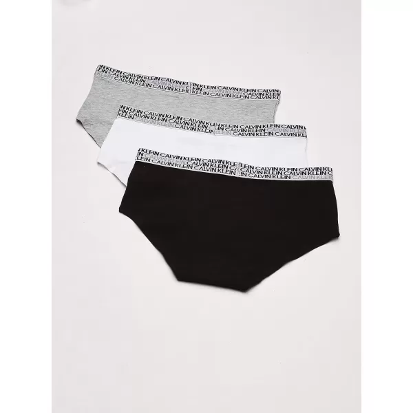 imageCalvin Klein Girls Modern Cotton Hipster Underwear MultipackWhiteBlackHeather