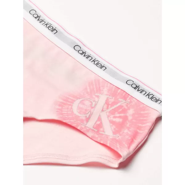 imageCalvin Klein Girls Modern Cotton Hipster Underwear MultipackWhiteHeather GreyStrawberry Tiedye