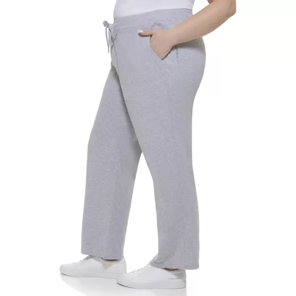 imageCalvin Klein Performance Womens Fleece Plus Size High Waist Full Length Flare PantPearl Grey Heather