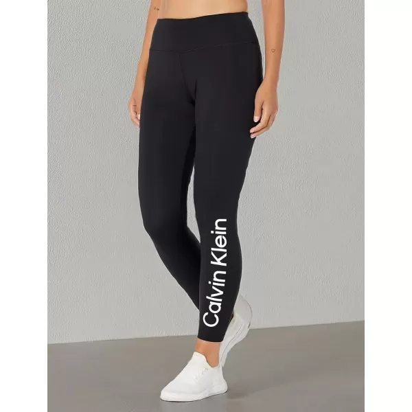 imageCalvin Klein Womens Logo High Waist 78 LeggingBlack With White Logo