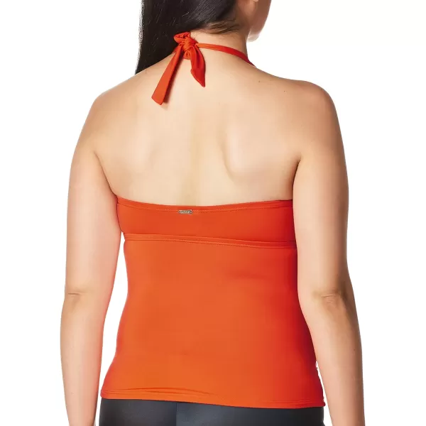 imageCalvin Klein Womens Ring Hole Halter Tankini TopClementine