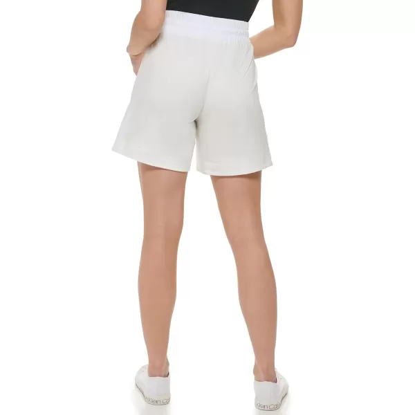 imageCalvin Klein Womens Sportwears Lightweight Elastic Waist ShortsSoft White