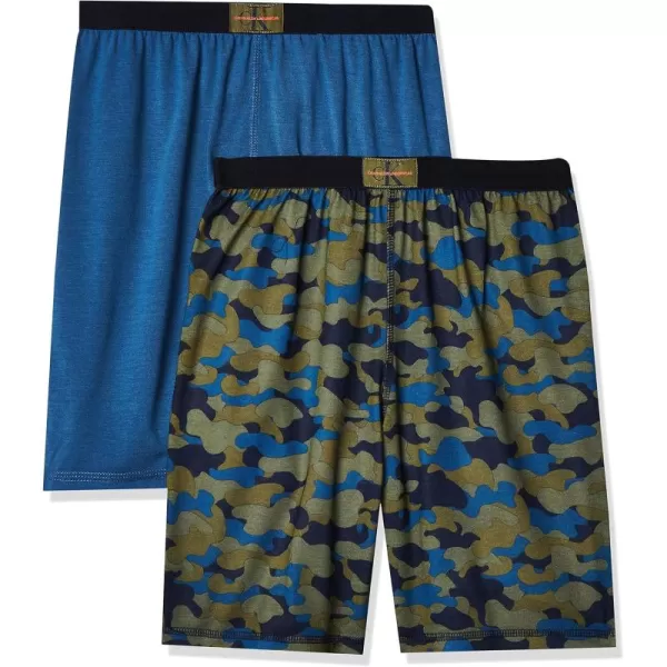 imageCalvin Klein Boys Lounge Pajama Shorts 2 PackGreenDark Blue