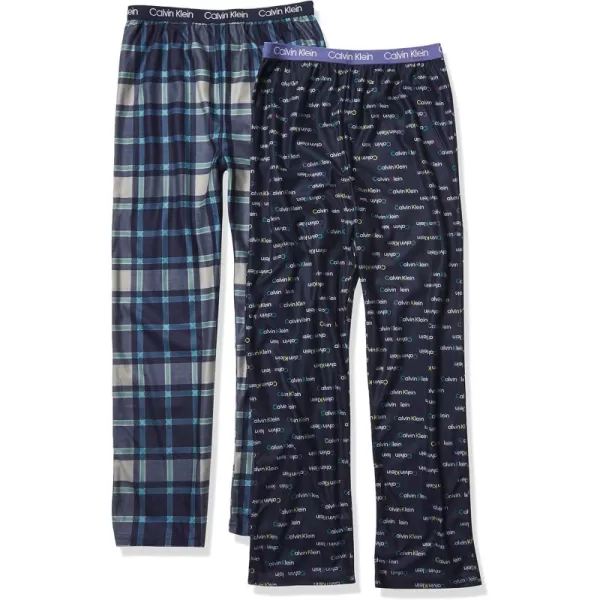 imageCalvin Klein Boys Sleepwear Super Soft Brushed Micro Pajama Pants 2 PackMulticknvyWdbl