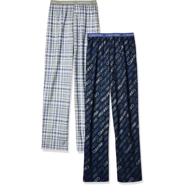 imageCalvin Klein Boys Sleepwear Super Soft Brushed Micro Pajama Pants 2 PackPldNvylogo