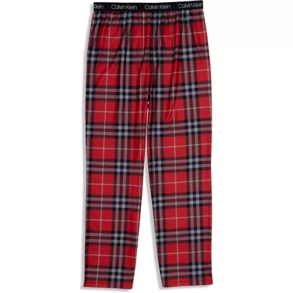 imageCalvin Klein Boys Super Soft Brushed Micro Pajama Sleep PantScotch Plaid Red