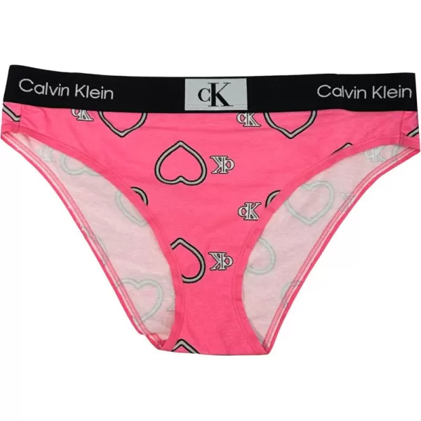 imageCalvin Klein Womens 1996 Cotton Modern Bikini PantiesNeon Heart Carmine Rose