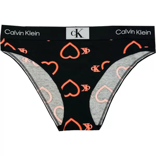 imageCalvin Klein Womens 1996 Cotton Modern Bikini PantiesNeon Hearts Black