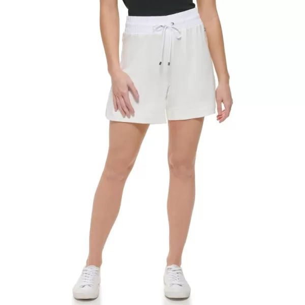 imageCalvin Klein Womens Sportwears Lightweight Elastic Waist ShortsSoft White