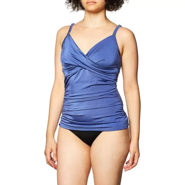 imageCalvin Klein Womens Triangle Tummy Control Tankini TopViolet Shimmer