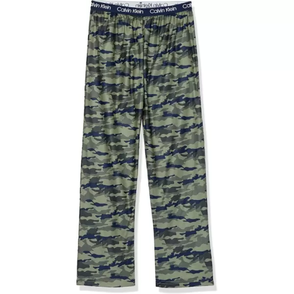 imageCalvin Klein boys Super Soft Brushed Micro Pajama Sleep PantPajama BottomGreen Camo