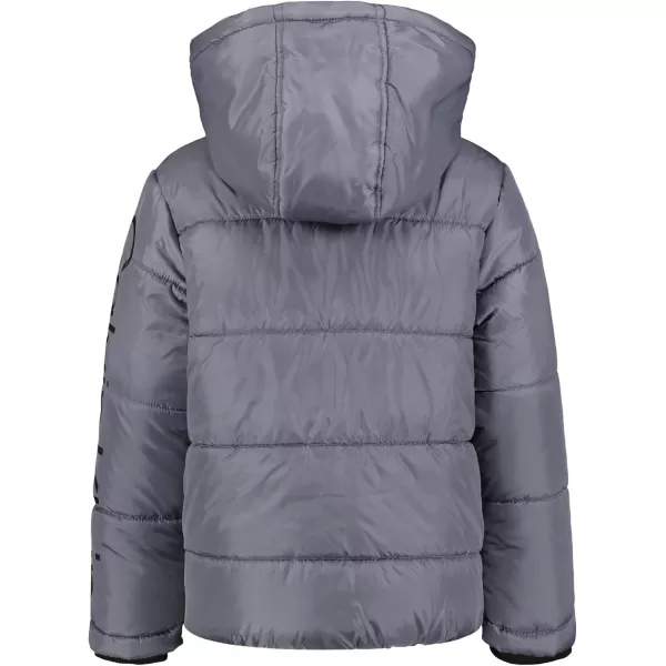 imageCalvin Klein Boys Heavy Weight Hooded Bubble Jacket with Polar Fleece LiningCkj Bubble Dark Grey