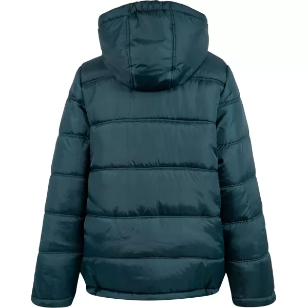 imageCalvin Klein Boys Heavy Weight Hooded Bubble Jacket with Polar Fleece LiningEclipse Deep Cyan